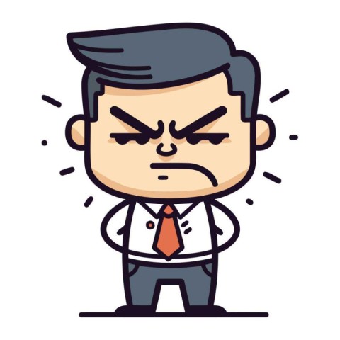 Angry Businessman   Cartoon Vector Illustration