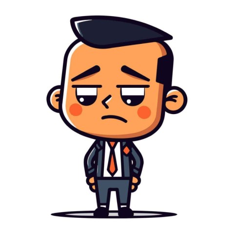 Angry Boss   Vector Cartoon Illustration of a Stressed Boss Char