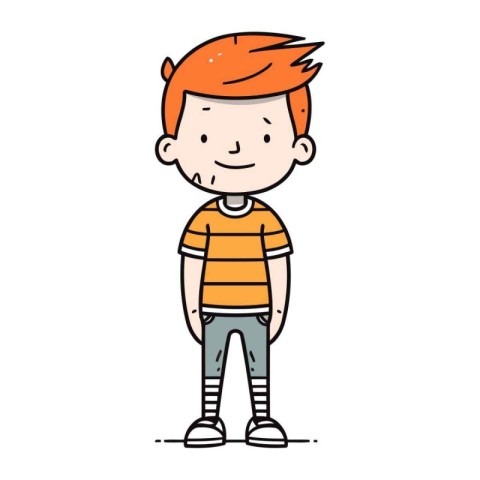 Vector illustration of a cute little boy in casual clothes. Cute