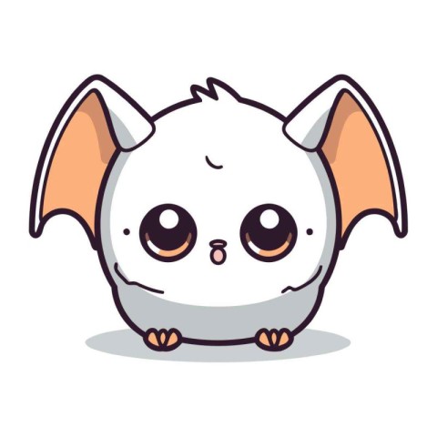 Cute cartoon bat. Vector illustration isolated on a white backgr