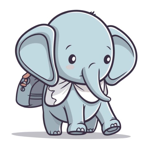 Cute elephant character cartoon vector illustration. Cute elepha