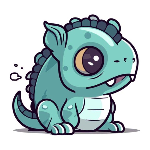 Cute Baby Dinosaur Cartoon Mascot Character Vector Illustration.