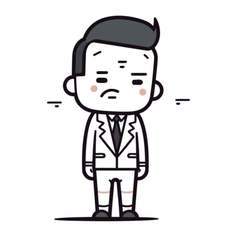 Businessman feeling sad   Cartoon Vector Illustration