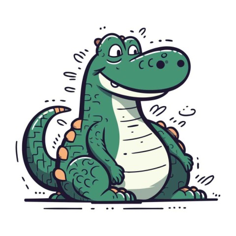 Cute crocodile. Vector illustration of a cartoon crocodile.