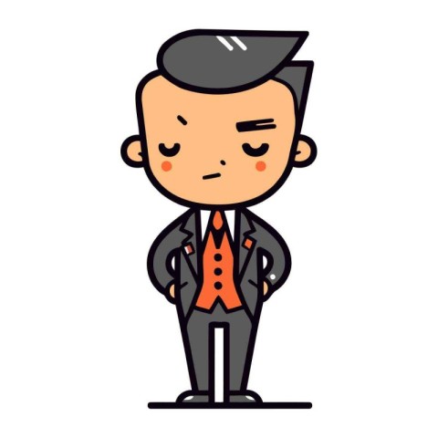 businessman in suit cartoon character vector illustration design