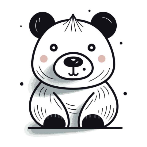 Cute cartoon bear. Vector illustration isolated on a white backg