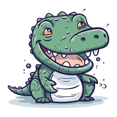 Crocodile Cartoon Mascot Character. Vector Illustration