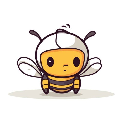 Cute Bee Cartoon Mascot Character. Vector Illustration.