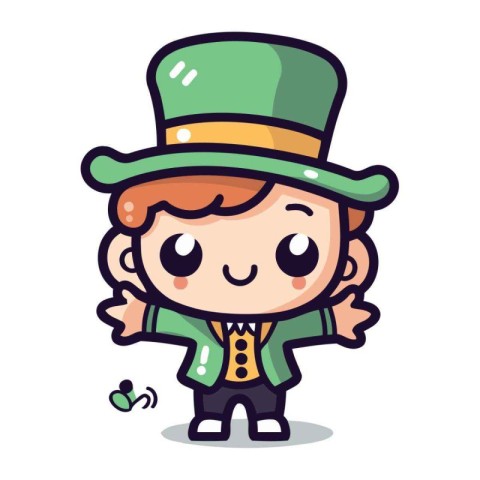 Leprechaun Boy Cartoon Mascot Vector Illustration