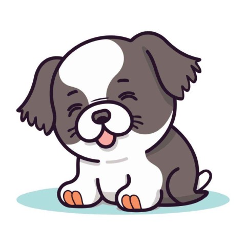 Cute cartoon dog. Vector illustration of a dog. Cute dog.