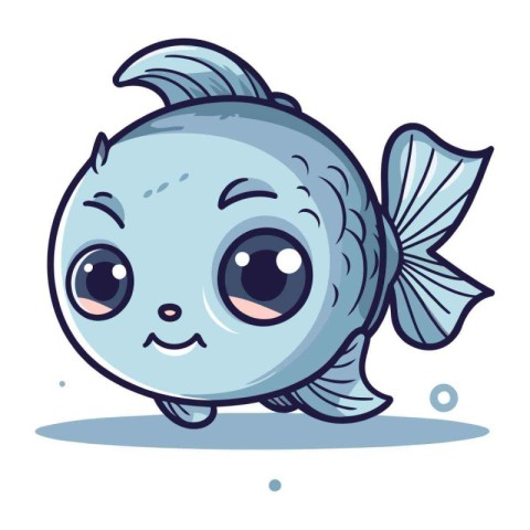 Cute cartoon fish. Vector illustration of a cute cartoon fish.