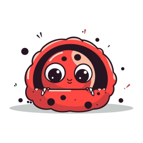 Cute Watermelon Cartoon Mascot Character Vector Illustration.