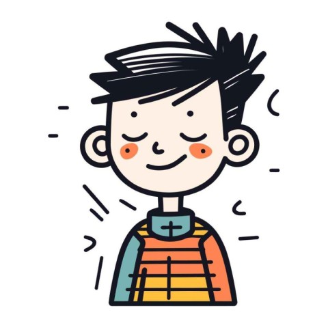 Cute cartoon boy. Vector illustration in doodle style.