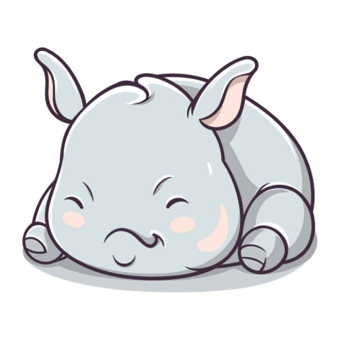 Cute rhinoceros character cartoon vector illustration graphic de