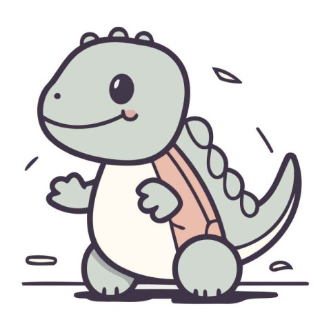 Cute Dinosaur Character Cartoon Vector Illustration. Cute Dinosa