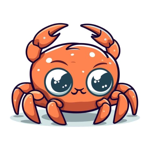 Cute cartoon crab. Vector illustration isolated on a white backg