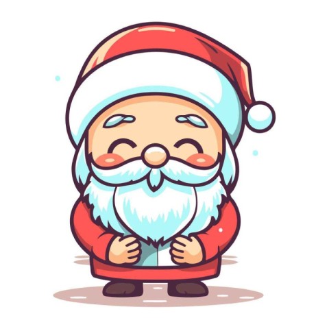 Santa Claus Cartoon Character Vector Illustration. Christmas and