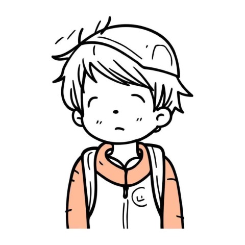 cute boy cartoon vector illustration hand drawn sketch doodle de