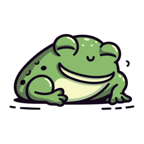 Cute cartoon frog isolated on a white background. Vector illustr