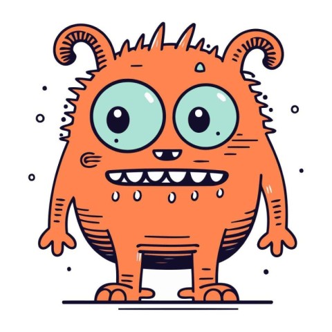 Cute monster. Vector illustration in doodle style. Cartoon chara