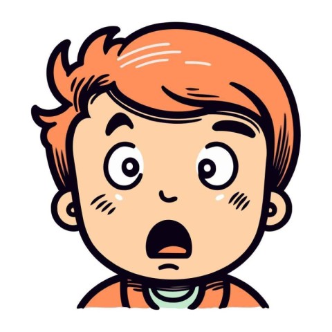 Surprised boy face. Vector illustration of a surprised boy.