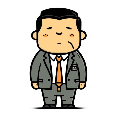 Vector illustration of a man in suit and tie. Cartoon style.