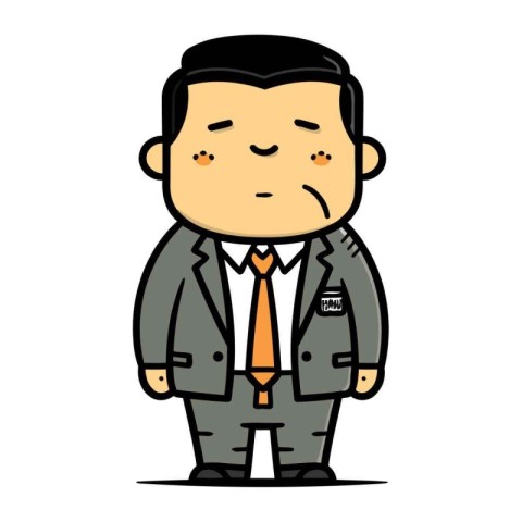 Vector illustration of a man in suit and tie. Cartoon style.
