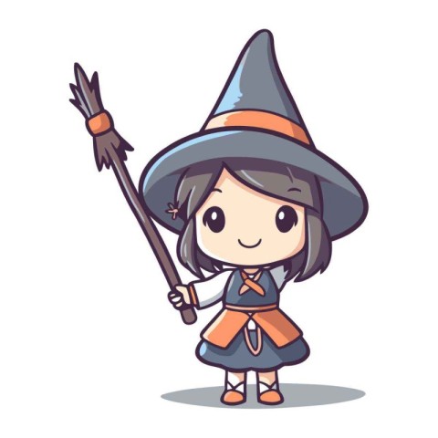 Witch character cartoon style vector illustration for your web s