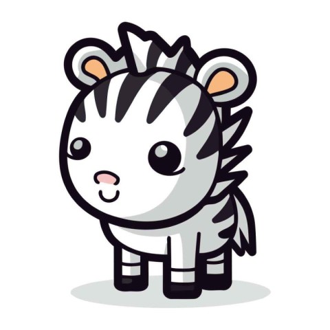 Zebra cute animal cartoon icon vector illustration design graphi