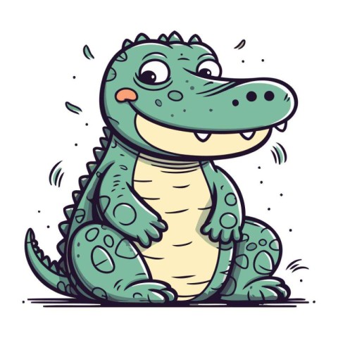 Crocodile. Vector illustration of a cartoon crocodile.