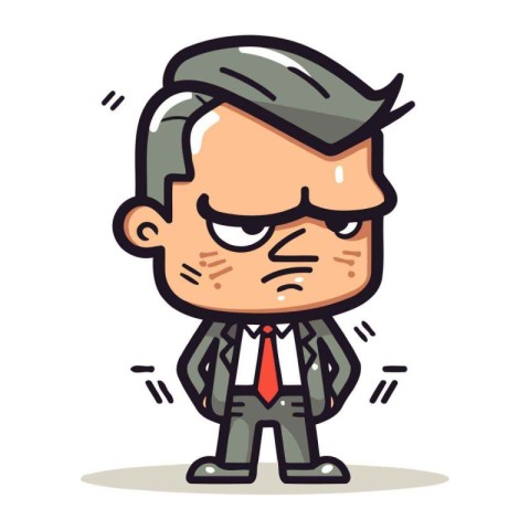 Angry Businessman   Cartoon Vector Illustration