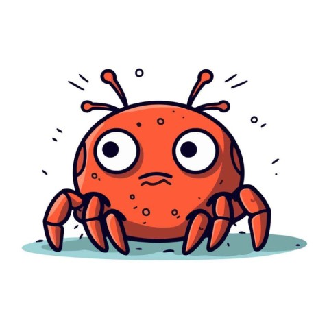 Cute cartoon crab. Vector illustration. Isolated on white backgr