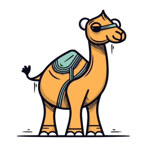 Cartoon camel. Vector illustration of camel. Cute camel.