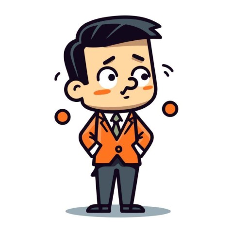 Businessman having a bad day. Vector illustration in cartoon sty