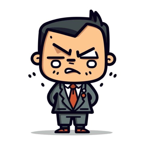 Angry Businessman   Cartoon Vector Illustration