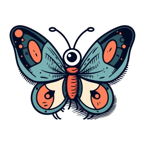 Butterfly in cartoon style. Vector illustration of a butterfly.