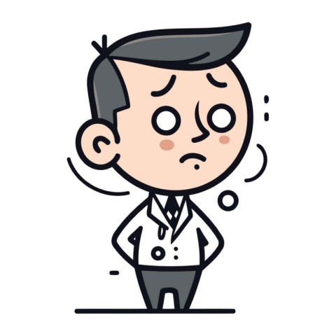 Businessman feeling sad   Cartoon Businessman Character Vector I