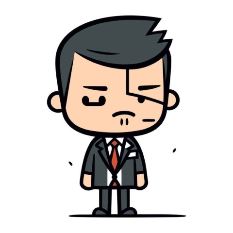 Angry boss cartoon character vector illustration. Businessman ca