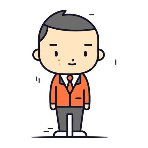 Character illustration design. Businessman joyful cartoon.eps ve