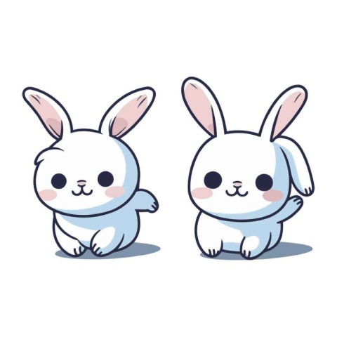 cute rabbits characters icon vector illustration designicon vect