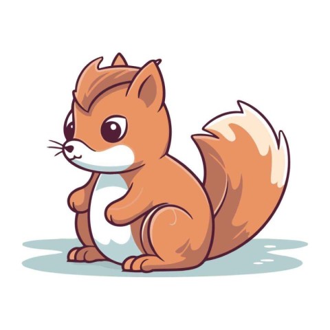 Cute cartoon squirrel. Vector illustration isolated on a white b