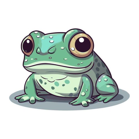 Cute cartoon frog isolated on a white background vector illustra