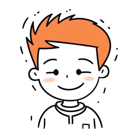 cute little boy with hairstyle and facial expression vector illu