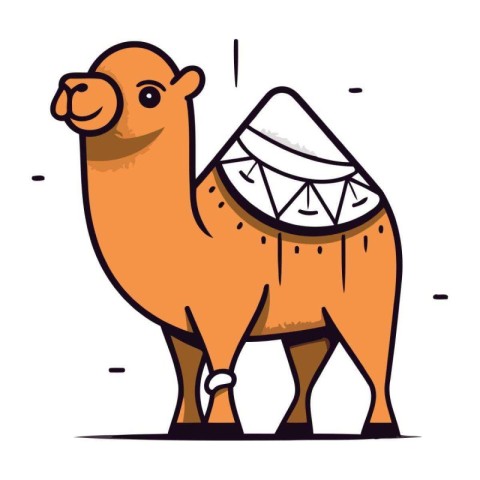 Cute camel cartoon vector illustration. Cute camel animal charac