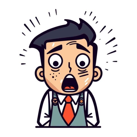 Shocked Businessman. Vector illustration in cartoon style. Isola