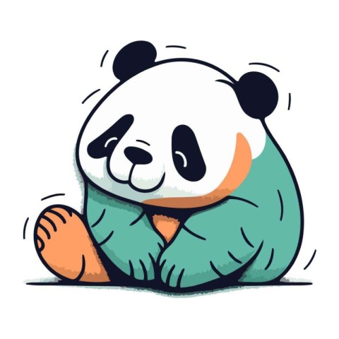 Cute panda vector illustration. Cute cartoon panda.