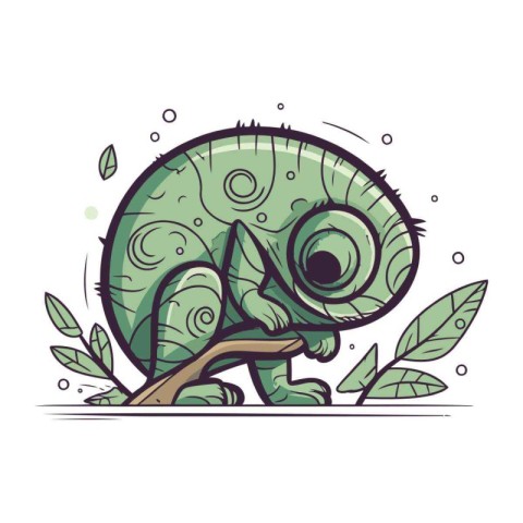 Cartoon Chameleon. Vector illustration of a chameleon.