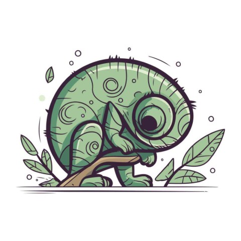 Cartoon Chameleon. Vector illustration of a chameleon.