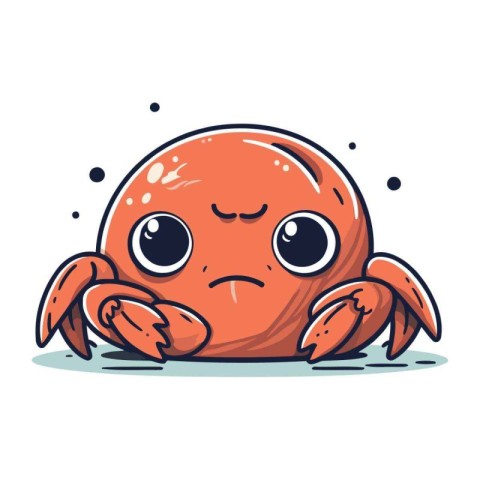 Cute cartoon crab. Vector illustration isolated on a white backg