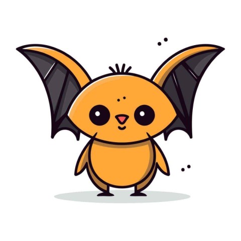 Cute bat icon. Cartoon illustration of cute bat icon for web des